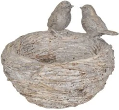 Crestview Collection Birds Nest Antique White Statue