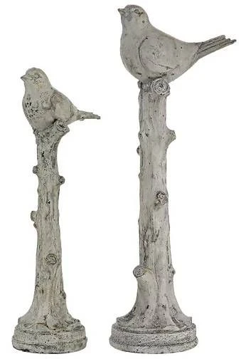 Crestview Collection Birdsong Tree Branch Rustic White & Grey Finial 3 Crestview Collection Birdsong Tree Branch Rustic White & Grey Finial
