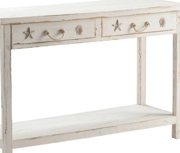 Crestview Collection Seaside White Coastal Console Table 4 Crestview Collection Seaside White Coastal Console Table - Image 2