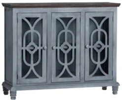 Crestview Collection Grey Cabinet With Wood Top