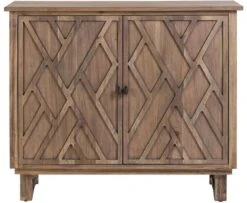 Crestview Collection Hawthorne Estate Pine Chippendale Fretwork Cabinet