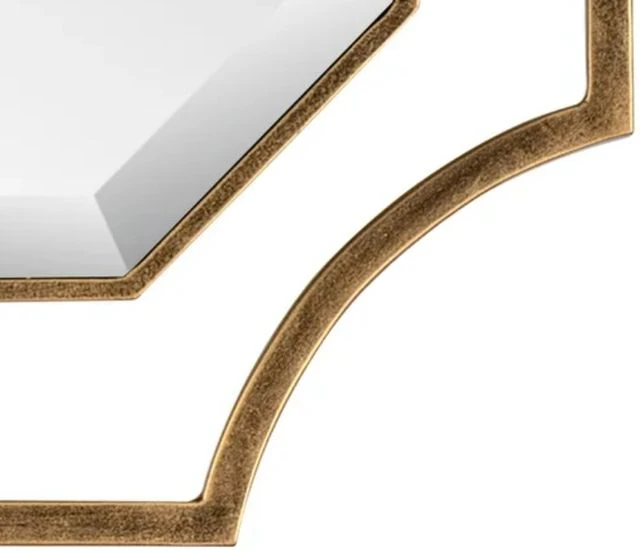 Crestview Collection Henson Antique Brass Floating Octagonal Beveled Mirror 4 Crestview Collection Henson Antique Brass Floating Octagonal Beveled Mirror - Image 2