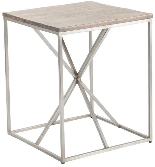 Crestview Collection Bengal Manor Asterisk Light Brown End Table With Silver Base 3 Crestview Collection Bengal Manor Asterisk Light Brown End Table With Silver Base