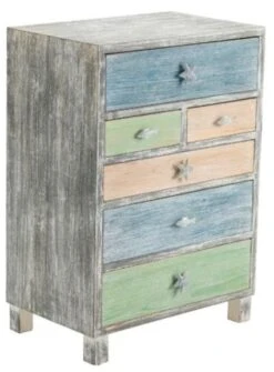 Crestview Collection Key West Grey Driftwood And Multi Color Nautical Chest