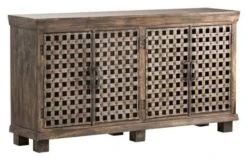 Crestview Collection Bengal Manor Metal Lattice Work And Mango Wood Sideboard