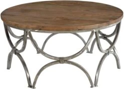 Crestview Collection Bengal Manor Harrison Brown Cocktail Table With Silver Base
