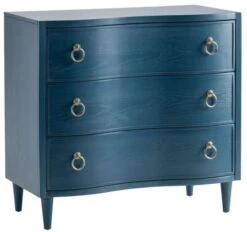 Crestview Collection Hawthorne Estate Postman Blue Oak Curved Drawer Chest