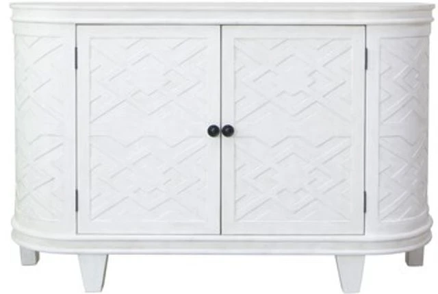 Crestview Collection Hawthorne Estate White Curved Fretwork Credenza 4 Crestview Collection Hawthorne Estate White Curved Fretwork Credenza - Image 2