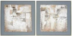 Crestview Collection Mckinney 2-Piece Beige/Gray Wall Art Set