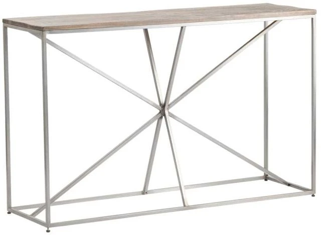 Crestview Collection Bengal Manor Asterisk Light Brown Console Table With Silver Base