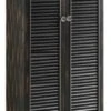 Crestview Collection Wilmington Louvered Black Tall Door Cabinet