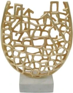 Crestview Collection Toben Cutout Gold/White Vase