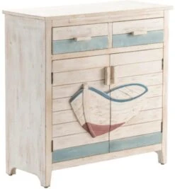 Crestview Collection Galilee Aqua/White Wash Cabinet