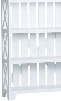 Crestview Collection White Slat Back Bookcase -Crestview Shop bb95f6f3 552c 4f20 af3e f227757e33ab