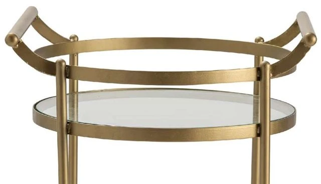 Crestview Collection Vine Grove Gold/White Marble And Glass Bar Cart 4 Crestview Collection Vine Grove Gold/White Marble And Glass Bar Cart - Image 2