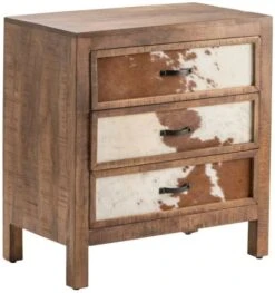 Crestview Collection Ft. Worth Brown Cowhide 3 Drawer Chest