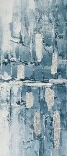 Crestview Collection Lana 3-Piece Blue/Light Gray Wall Art Set 4 Crestview Collection Lana 3-Piece Blue/Light Gray Wall Art Set - Image 2