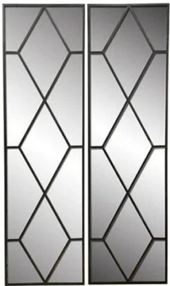 Crestview Collection Ebony 2-Piece Black Wall Mirror Set