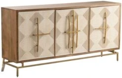 Crestview Collection Bengal Manor Gold/Light Brown/White Door Sideboard