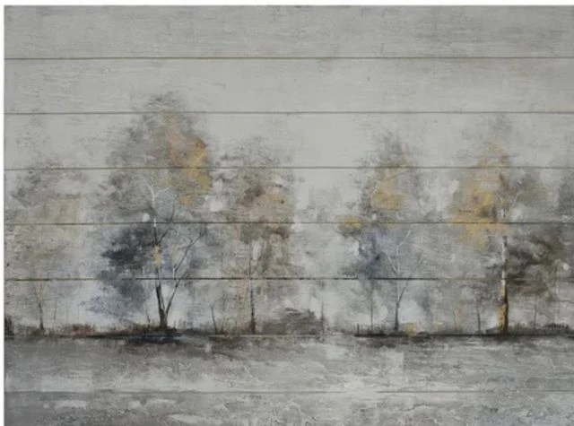 Crestview Collection Calming Morning Gray/Yellow Wall Art 4 Crestview Collection Calming Morning Gray/Yellow Wall Art - Image 2