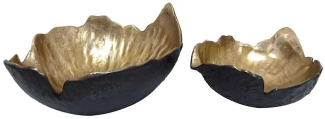 Crestview Collection Patton 2-Piece Black/Gold Bowl 3 Crestview Collection Patton 2-Piece Black/Gold Bowl