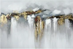 Crestview Collection Drizzling Tones Gray/Gold Wall Art