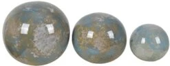 Crestview Collection Lloyd 3-Piece Aqua Marbled & Glazed Lloyd Sphere Set
