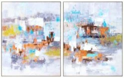 Crestview Collection Bossier 2-Piece Multi-Colored Wall Art Set