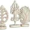 Crestview Collection Kensley 3-Piece White Leaf Statues Set -Crestview Shop d789ca31 5af9 4097 9673 2b55d33fe24a