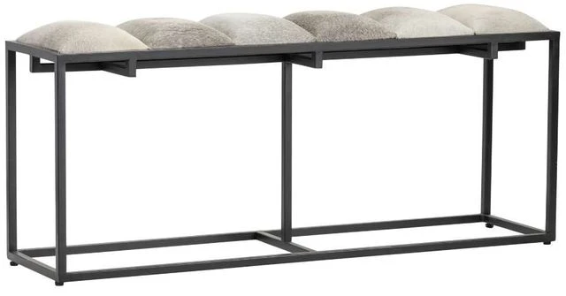 Crestview Collection Hampton Black Metal And Cowhide Bench 3 Crestview Collection Hampton Black Metal And Cowhide Bench
