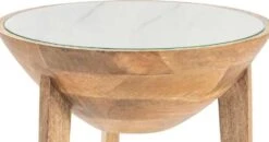 Crestview Collection Haley White Glass Top Accent Table With Natural Base -Crestview Shop df2812dd d1bd 4abf a73f 576e6bce5154