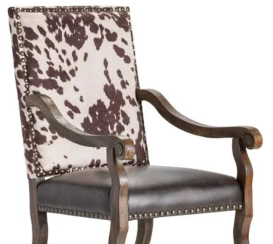 Crestview Collection Mesquite Ranch Leather And Faux Cowhide Armchair 4 Crestview Collection Mesquite Ranch Leather And Faux Cowhide Armchair - Image 2