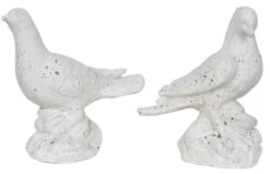 Crestview Collection Set Of 2 Ceramic Antique White Dove Statues