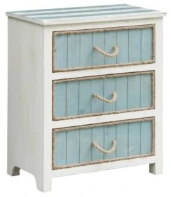 Crestview Collection South Shore Blueish Grey And White Accent Chest