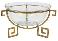Crestview Collection Athena Glass/Gold Bowl