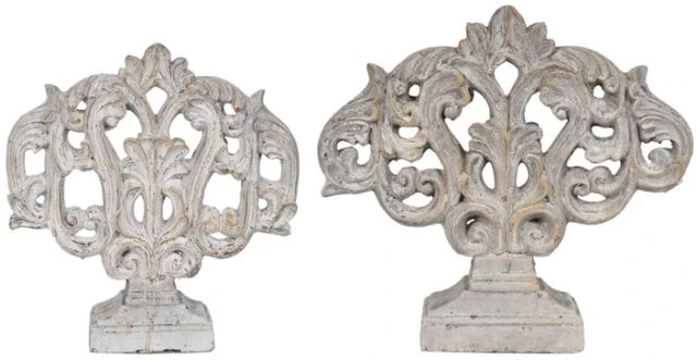 Crestview Collection Filigree 2-Piece Rustic White Statue Set 3 Crestview Collection Filigree 2-Piece Rustic White Statue Set