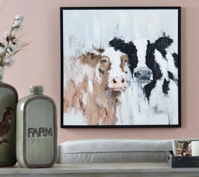 Crestview Collection Moo Moo Black/White Wall Art 5 Crestview Collection Moo Moo Black/White Wall Art - Image 3