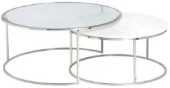 Crestview Collection Cellini 2-Piece Silver Nested Cocktail Table Set