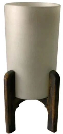 Crestview Collection Wells Brown/White Meduim Hurricane Planter Stand