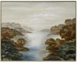 Crestview Collection As The River Flows Blue/Brown/Gray Wall Art