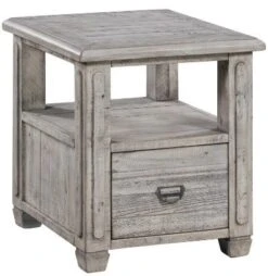 Crestview Collection Pembroke White Wash End Table