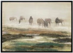 Crestview Collection Grazing Stallions Brown/Green/Light Gray Wall Art