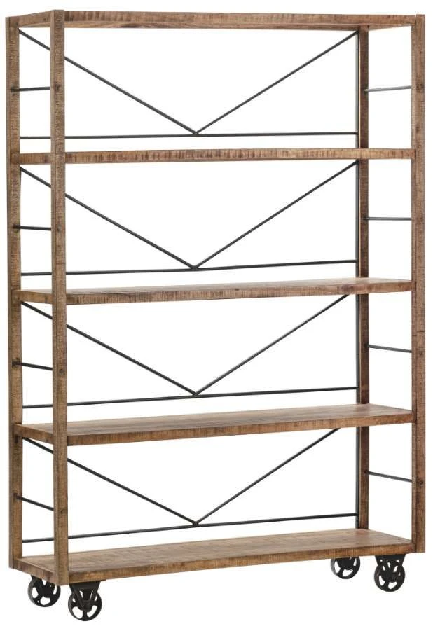 Crestview Collection Winslow Brown Wheeled Bookshelf 3 Crestview Collection Winslow Brown Wheeled Bookshelf