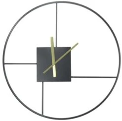 Crestview Collection Right Time Black/Gold Wall Clock